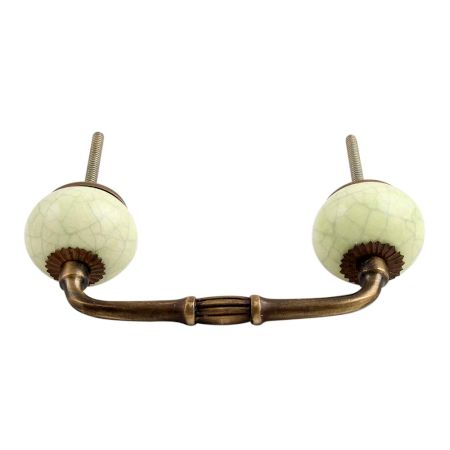 Pistachio Green Cackle Ceramic Bridge Handle